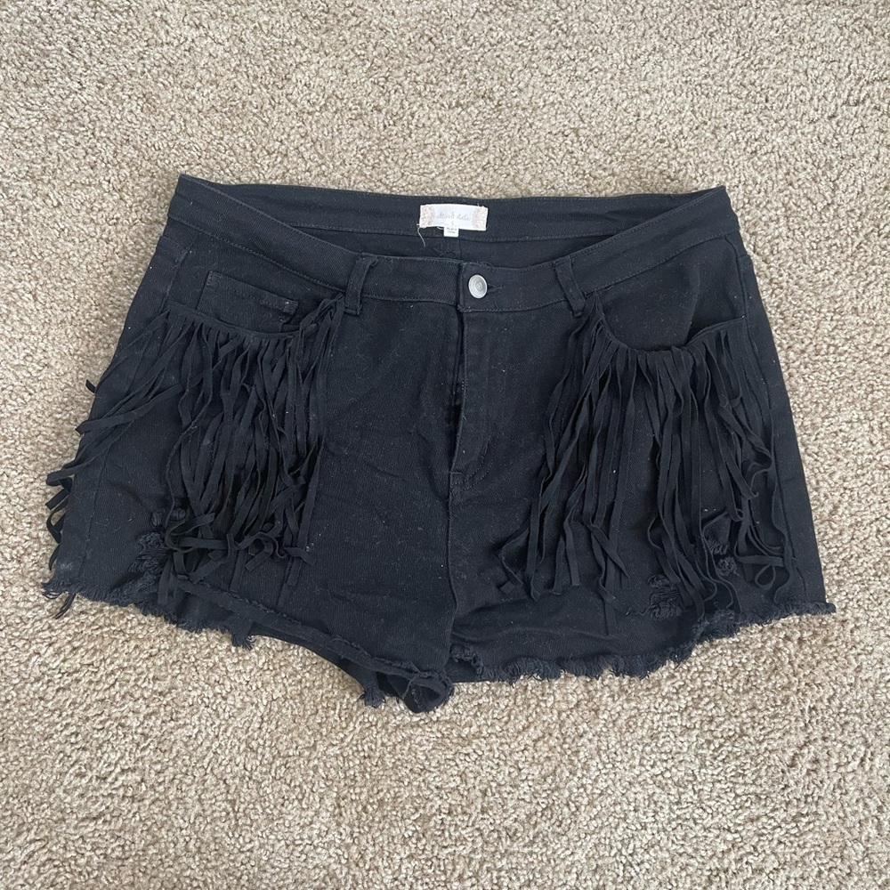 Black Altar’d State Fringe Shorts